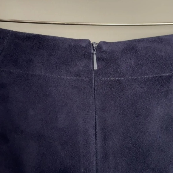 Whistles A-Line Suede Skirt, Navy, US 6 - Picture 4 of 9